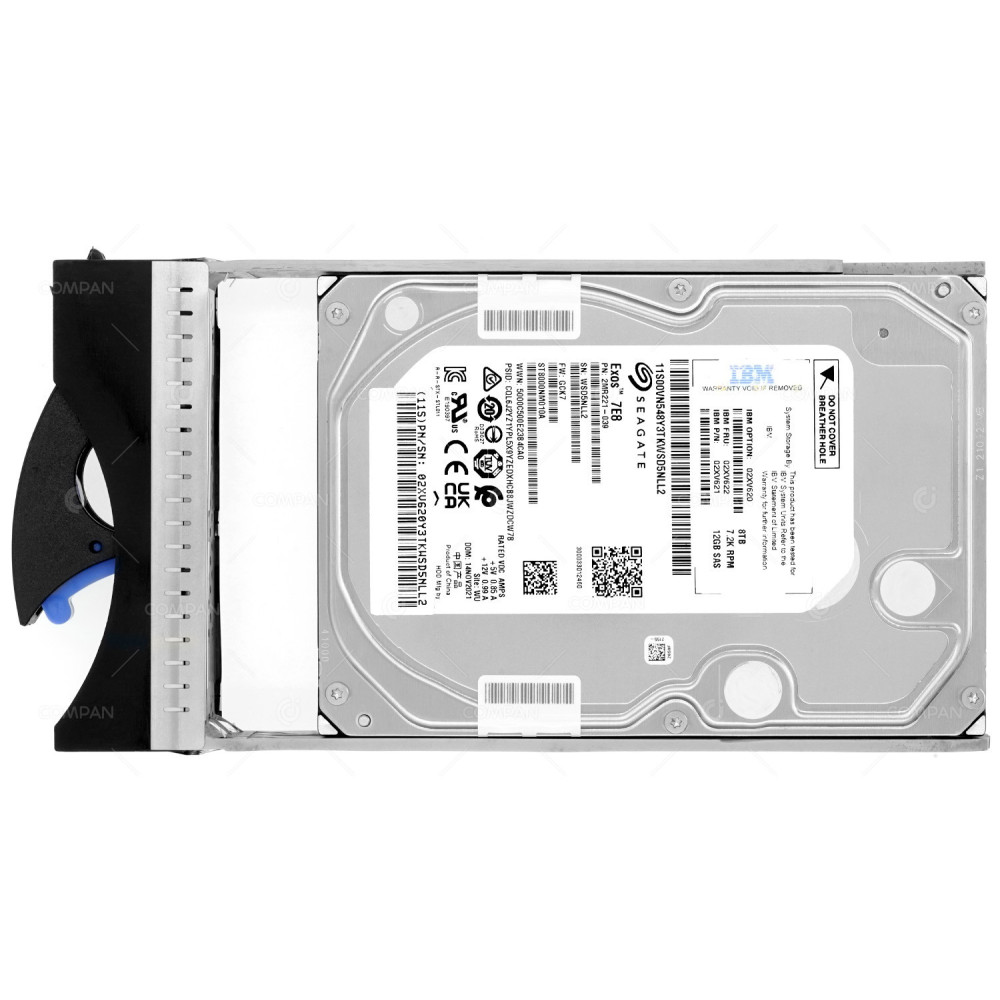 02XV622 IBM HARD DRIVE 8TB 7.2K 12G SAS 3.5 LFF HOT-PLUG FOR TS7760 02XV621, 02XV620, ST8000NM010A