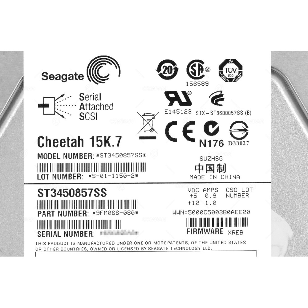 0946110-03 SEAGATE HARD DRIVE 450GB 15K 6G 3.5 SAS FOR DELL COMPELLENT -