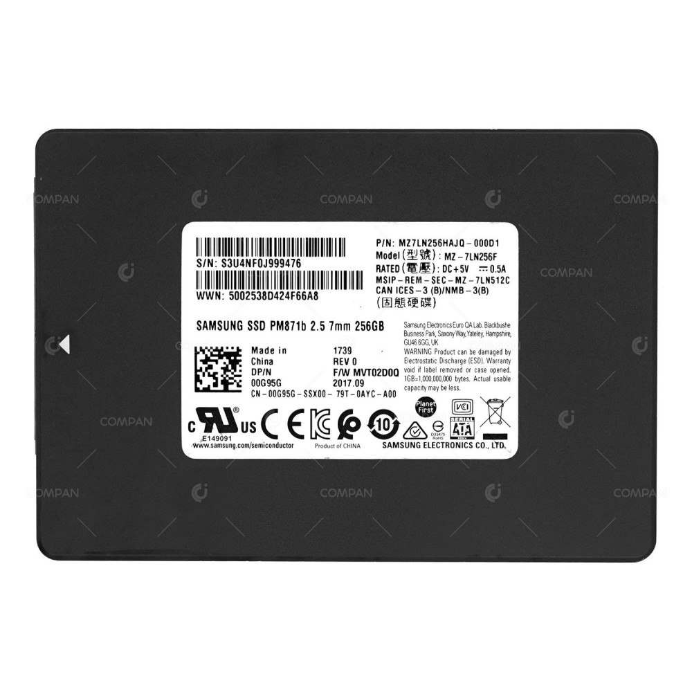 0G95G DELL 256GB 6G SSD 2.5" SFF 00G95G, MZ7LN256HAJQ-000D1