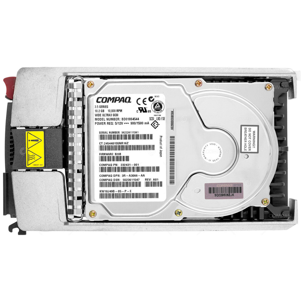 232431-001 HP COMPAQ 18,2GB 10K SCSI 3,5" HARD DRIVE FOR DL580 G2 3R-A3066-AA, BD01864544, 152190-001