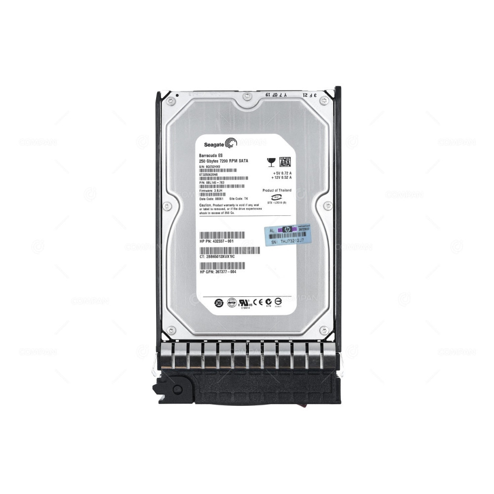 397533-001 HP 250GB 7.2K 3.5 LFF 3G SATA HARD DRIVE FOR MSA20 432337-001, ST3250620NS, 9BL14E-783, 397377-004