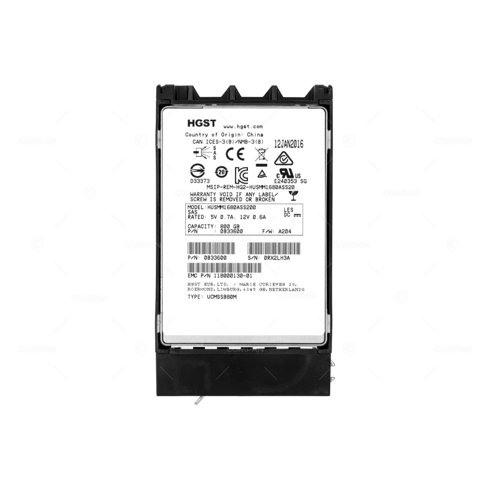 403-0155-01 EMC 800GB 6G SAS SSD 2.5 SFF FOR ISILON SERIES S 0B33600, 118000130-03, 118000130-01, HUSMM1680ASS200
