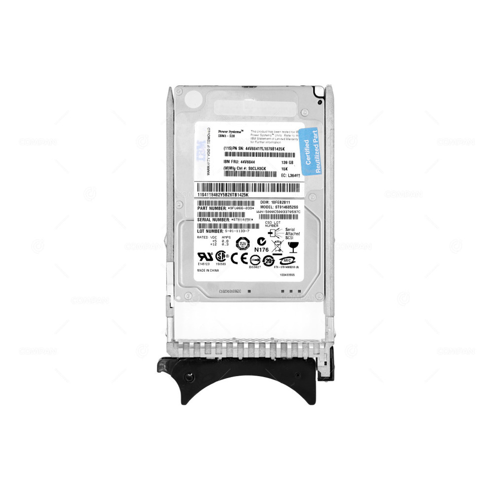 44V6844 IBM HARD DRIVE 139GB 15K 6G 2.5 SAS SFF HOT-SWAP FOR POWER SERIES 44V6841