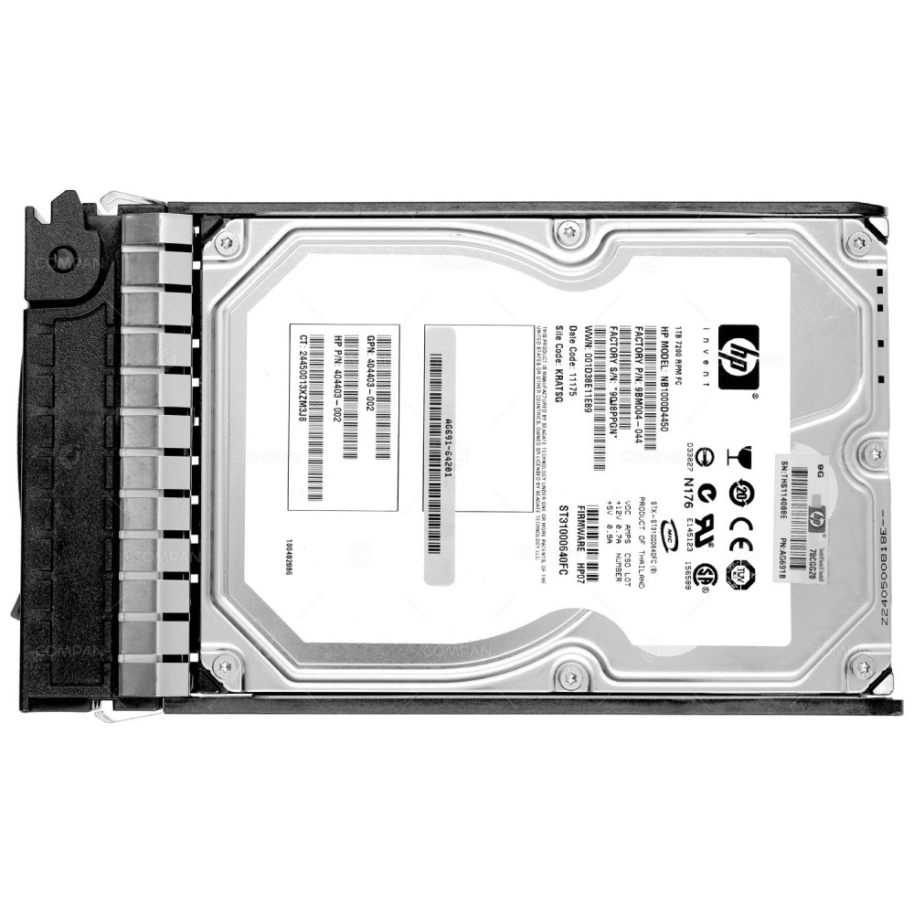 454414-001 HARD DRIVE SEAGATE 1TB 7,2K 3,5 FC NB1000D4450, 9BM004-044, 40, ST31000640FC