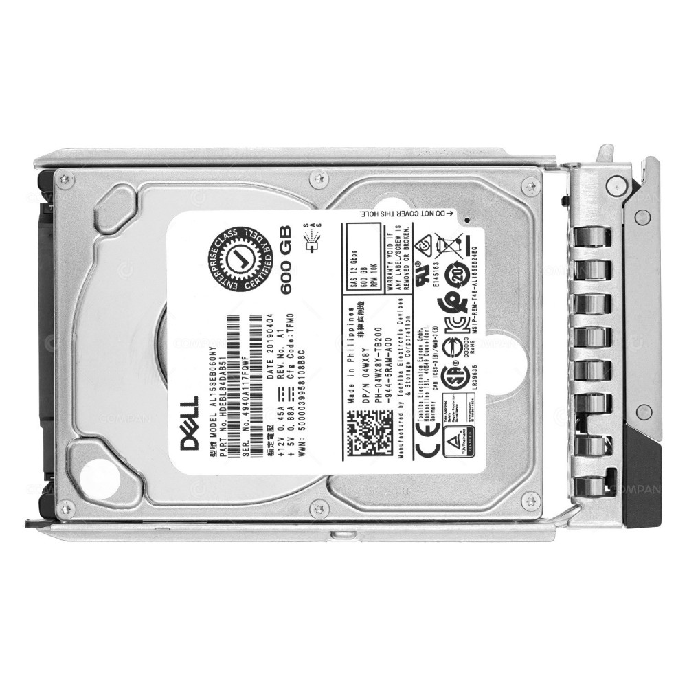 4WX8Y G14 DELL HARD DRIVE 600GB 10K 12G SAS 2.5 SFF G14 04WX8Y, AL15SEB060NY