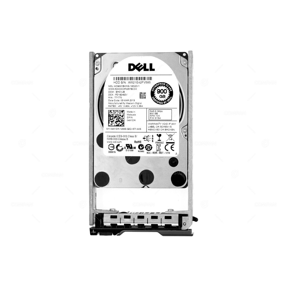 4X1DR DELL 900GB 10K SAS 6G 2,5" SFF HARD DRIVE 04X1DR, WD9001BKHG-18D22V1, EHCVJB, FD182492V