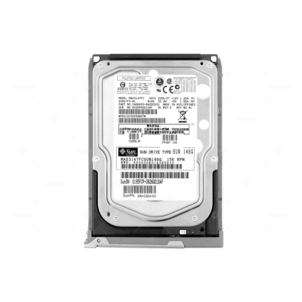 540-6487-01 ORACLE SUN HARD DRIVE 146GB 15K FC 3.5 390-0264-03
