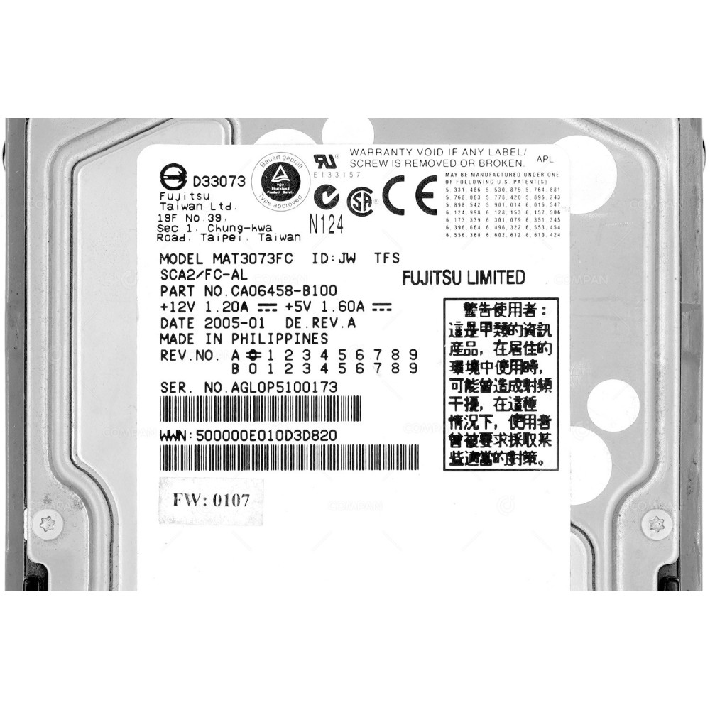 5402938-02 ORACLE SUN HARD DRIVE 72GB 10K FC 3.5 5402938