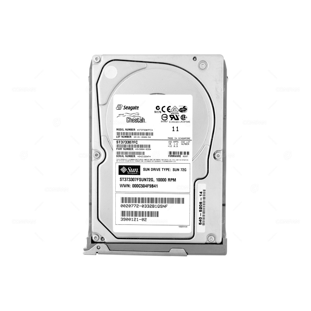 5405408-01 SUN HARD DRIVE 72GB 10K 3G  SCSI 3.5 LFF FOR SUN FIRE V490 540-5206-14, 3900121-02, ST373307FSUN72G, ST373307FC