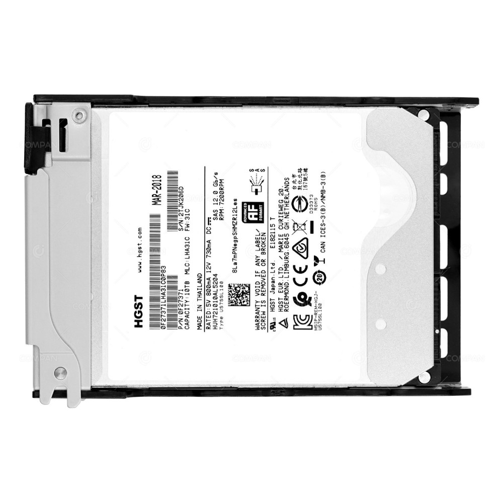 5562396-A HITACHI 10TB 7.2K 12G SAS 3.5 LFF HARD DRIVE R2H-H10RSS, HUH721010AL5204
