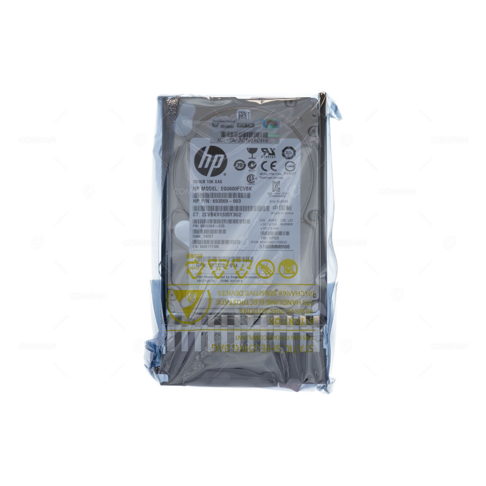 581286-B21 HP HARD DRIVE 600GB 10K 6G SAS 2.5 SFF HOT-SWAP 581311-001,