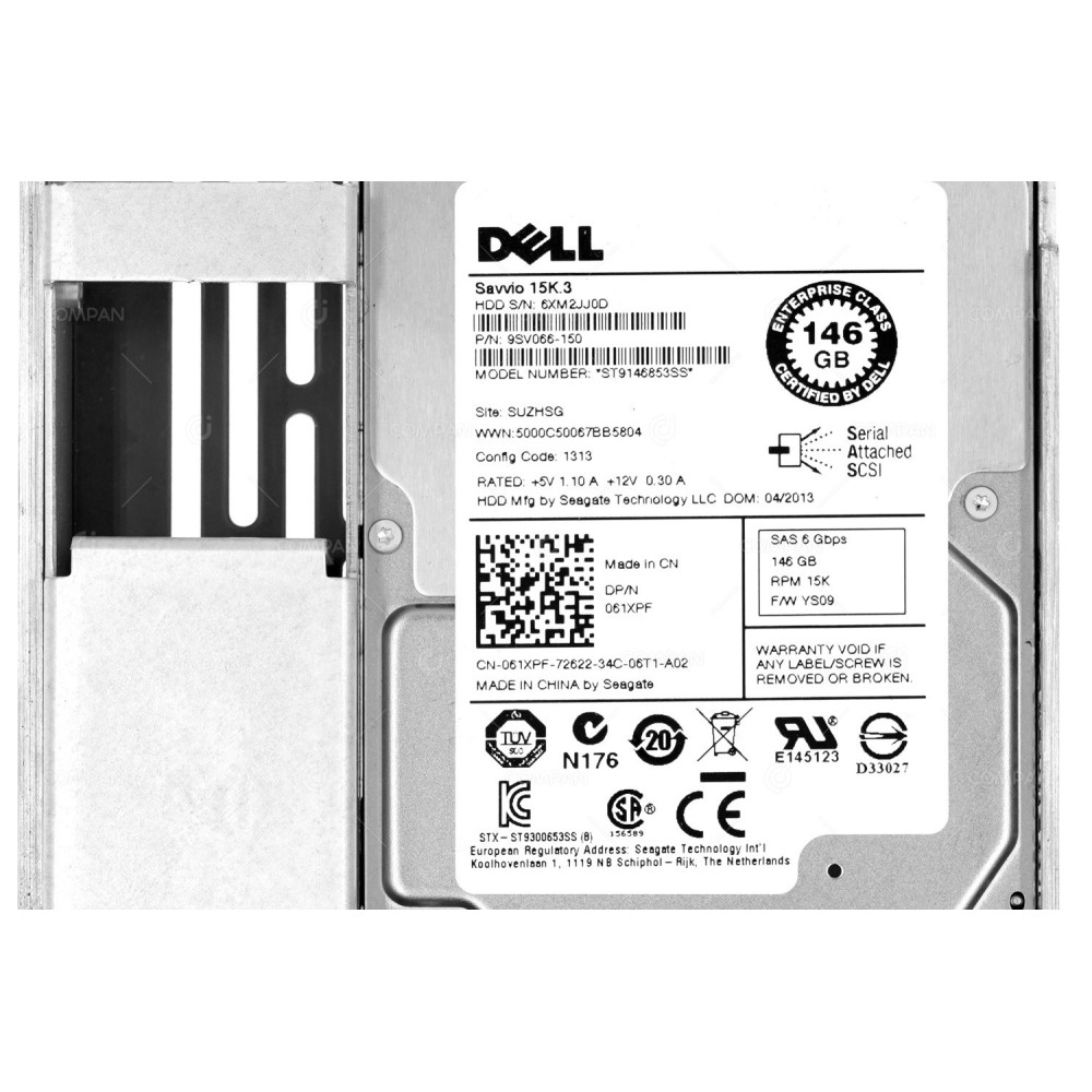 61XPF LFF DELL 146GB 15K 6G SAS 2.5 SFF HOT-SWAP HARD DRIVE 061XPF, ST9146853SS