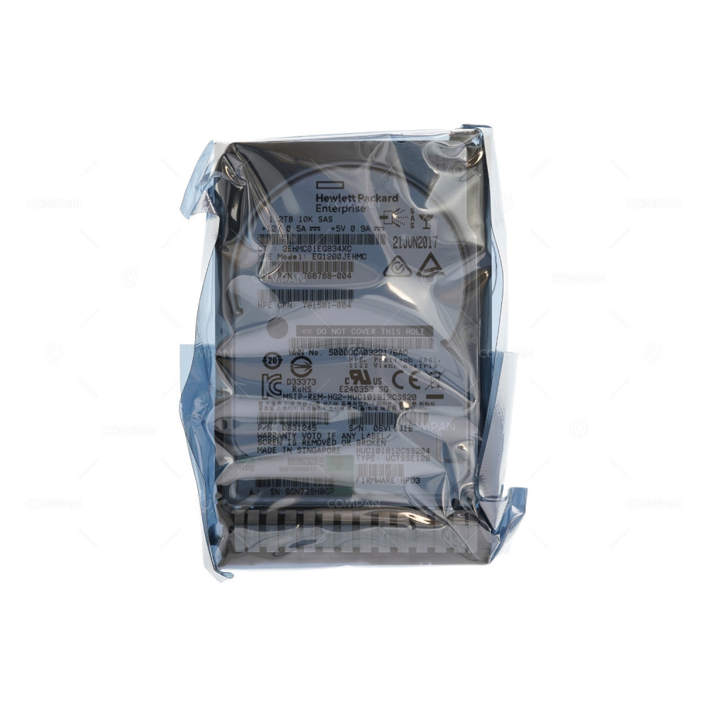 781518-B21 HP HARD DRIVE 1.2TB 10K 12G SAS 2.5 SFF SC HOT-SWAP 781578-001