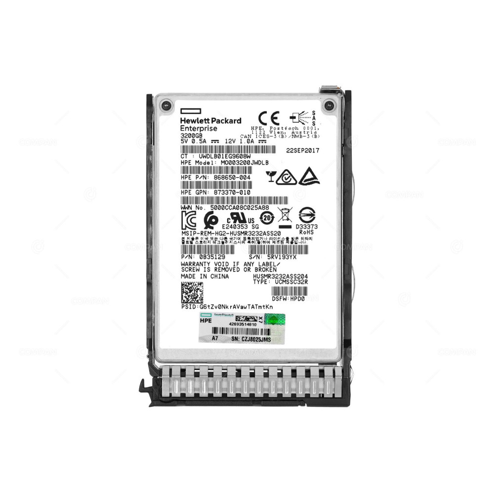 873571-001 HP 3.2TB 12G SAS 2.5 SFF SSD 873370-010, 868650-004, HUSMR3232ASS204