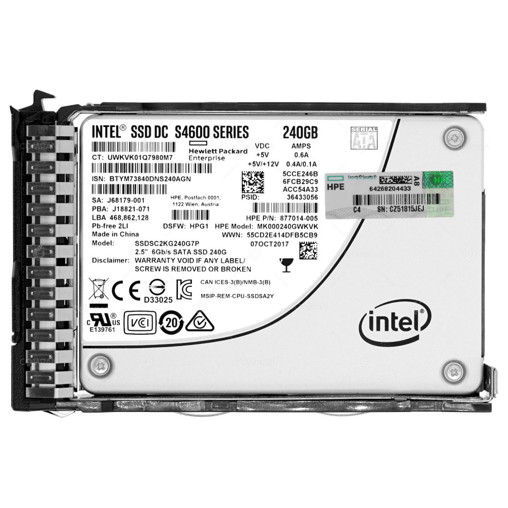 882219-001 HP 240GB 2.5 SFF 6G SATA SSD MU SC SF DRIVE 880295-B21, 877014-005, SSDSC2KG240G7P, MK000240GWKVK