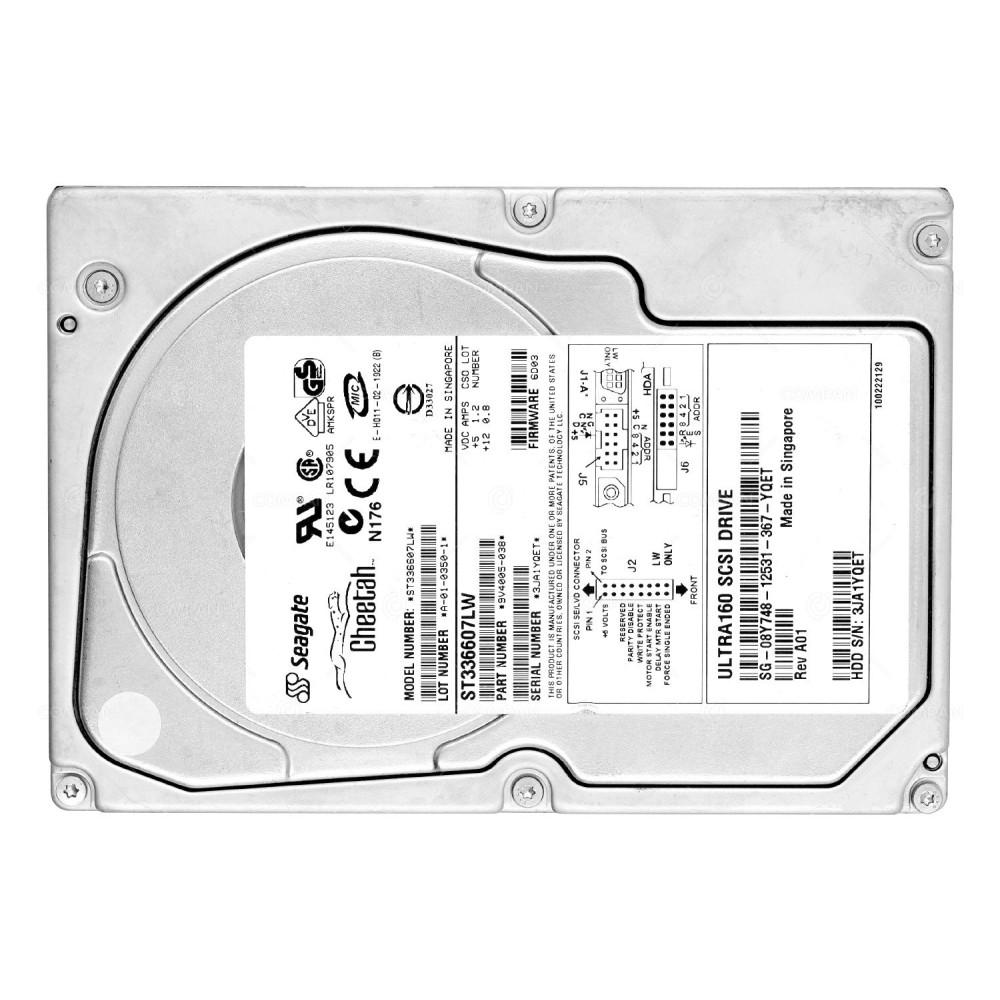 8Y748 DELL HARD DRIVE 36GB 10K U320 SCSI 3.5LFF 08Y748, ST336607LW