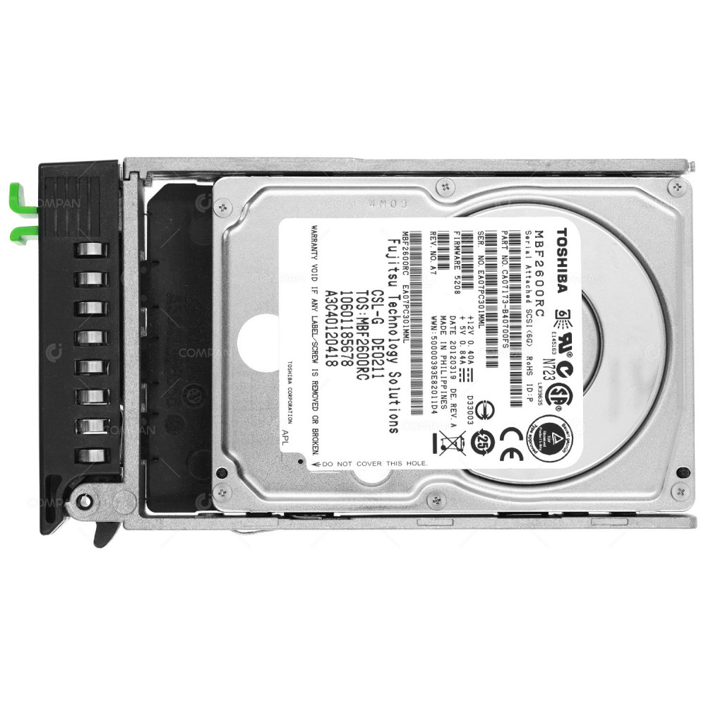 A3C40120418 FUJITSU 600GB 10K 6G SAS 2.5 SFF HARD DRIVE MBF2600RC