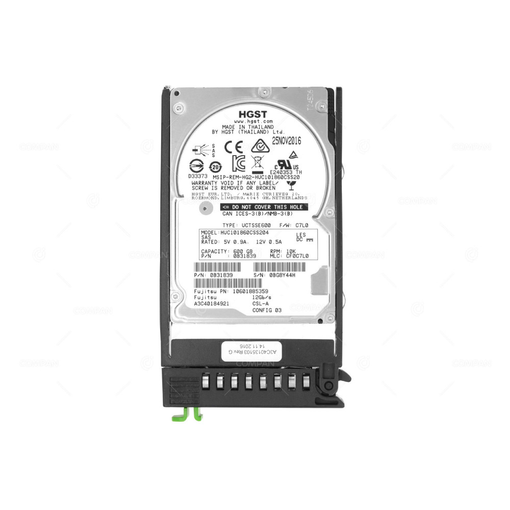 A3C40184921 HITACHI 600GB 2,5" SFF SAS 12G 10K  HARD DRIVE 10601885359, 0B31839