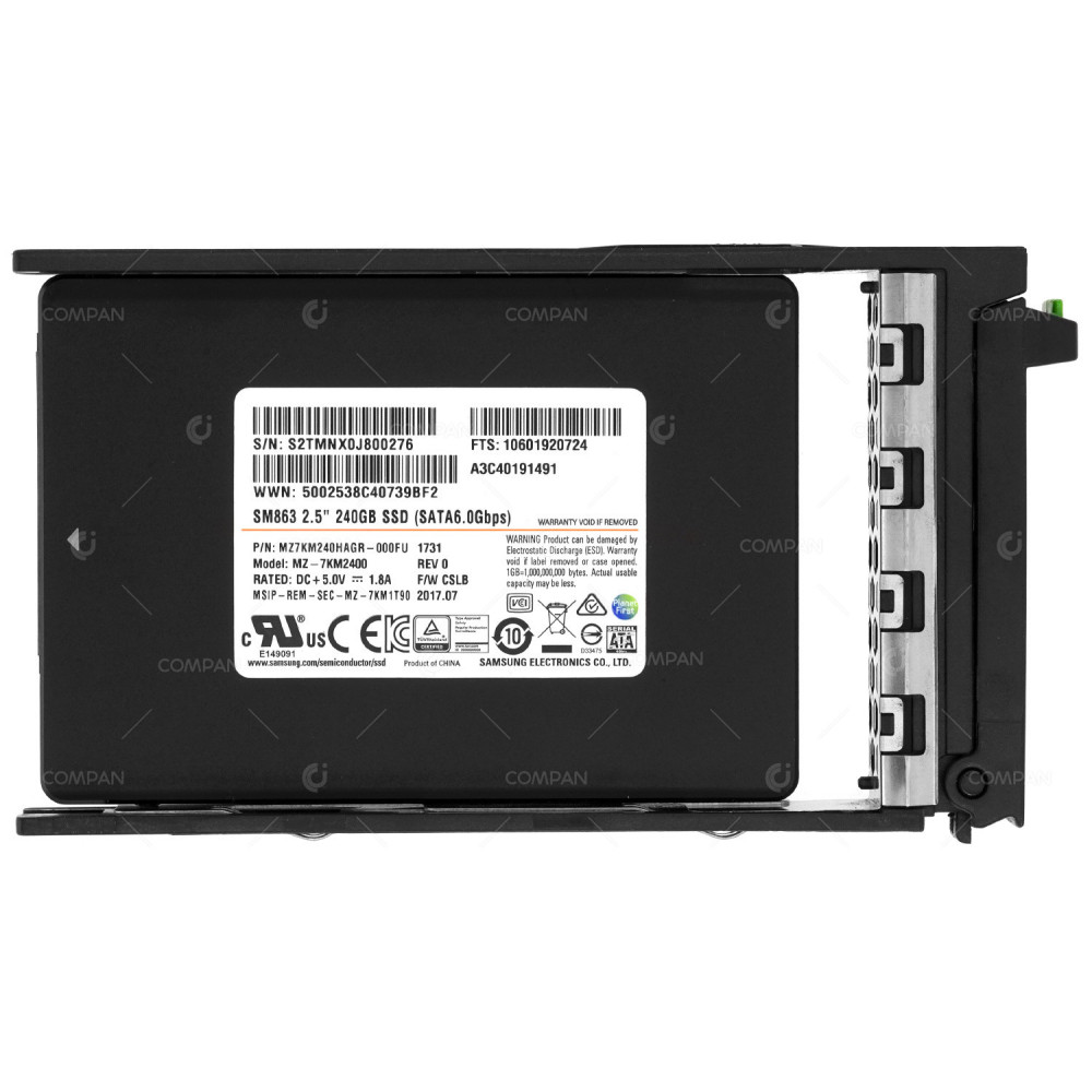 A3C40191491 FUJITSU 240GB 6G SATA 2.5 SFF SM863 SSD MZ-7KM2400, MZ7KM240HAGR-000FU
