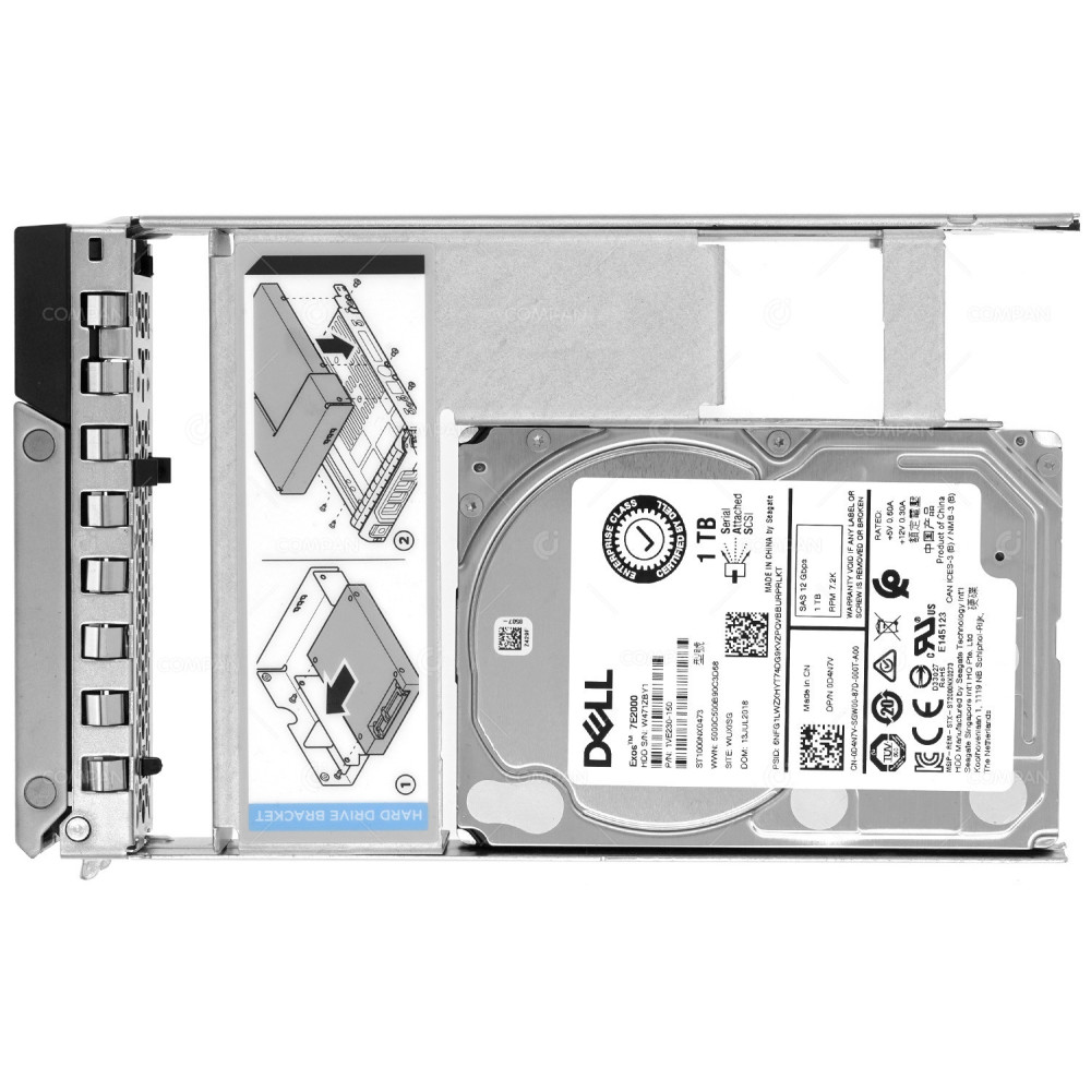 D4N7V G14 DELL HARD DRIVE 1TB 7.2K 12G 2.5 IN 3.5 SAS FOR G14 0D4N7V, ST1000NX0473