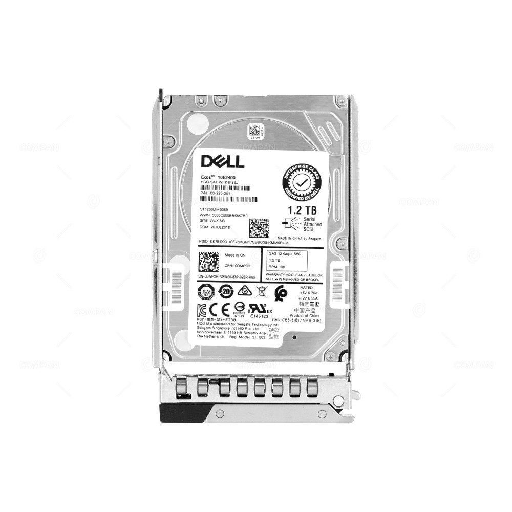 DMP3R G14 DELL 1.2TB 10K 12G SAS 2.5 SFF HOT PLUG HARD DRIVE 0DMP3R, ST1200MM0069