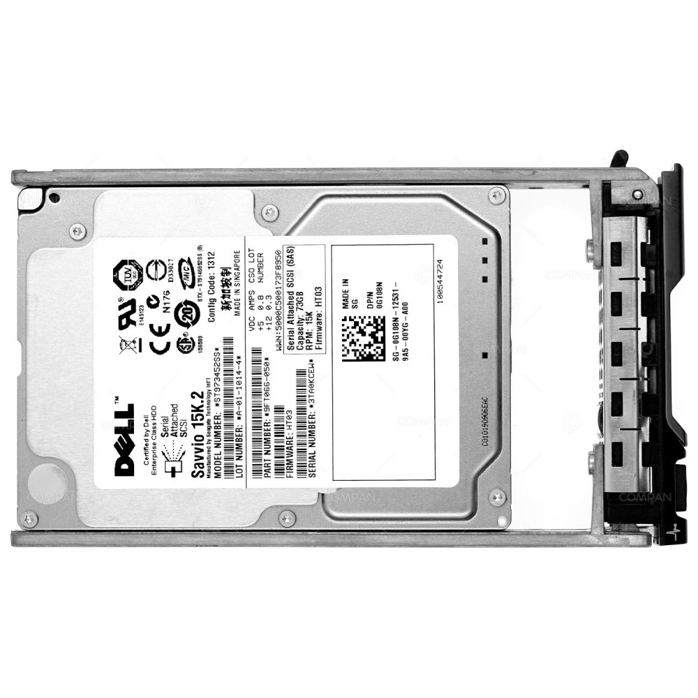 G108N DELL SAVVIO 73GB 15K SAS 6G 2,5" SFF HARD DRIVE 9FT066-050, ST973452SS, 0G108N