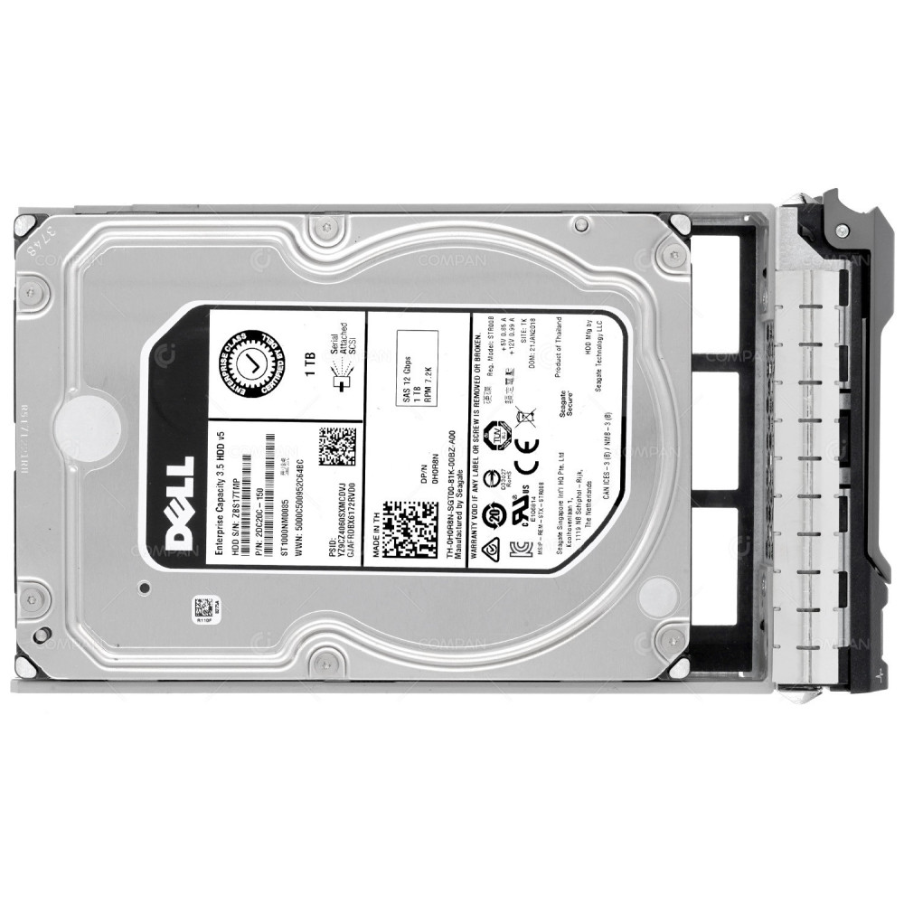 H0R8N DELL HARD DRIVE 1TB 12G 7.2K SAS 3.5 LFF G11 G12 G13 0H0R8N, ST1000NM0085,