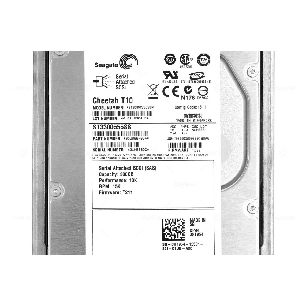HT954 SEAGATE CHEETAH T10 300GB 10K 3G SAS 3,5" LFF HARD DRIVE ST3300555SS, 0HT954, 9DJ066-054
