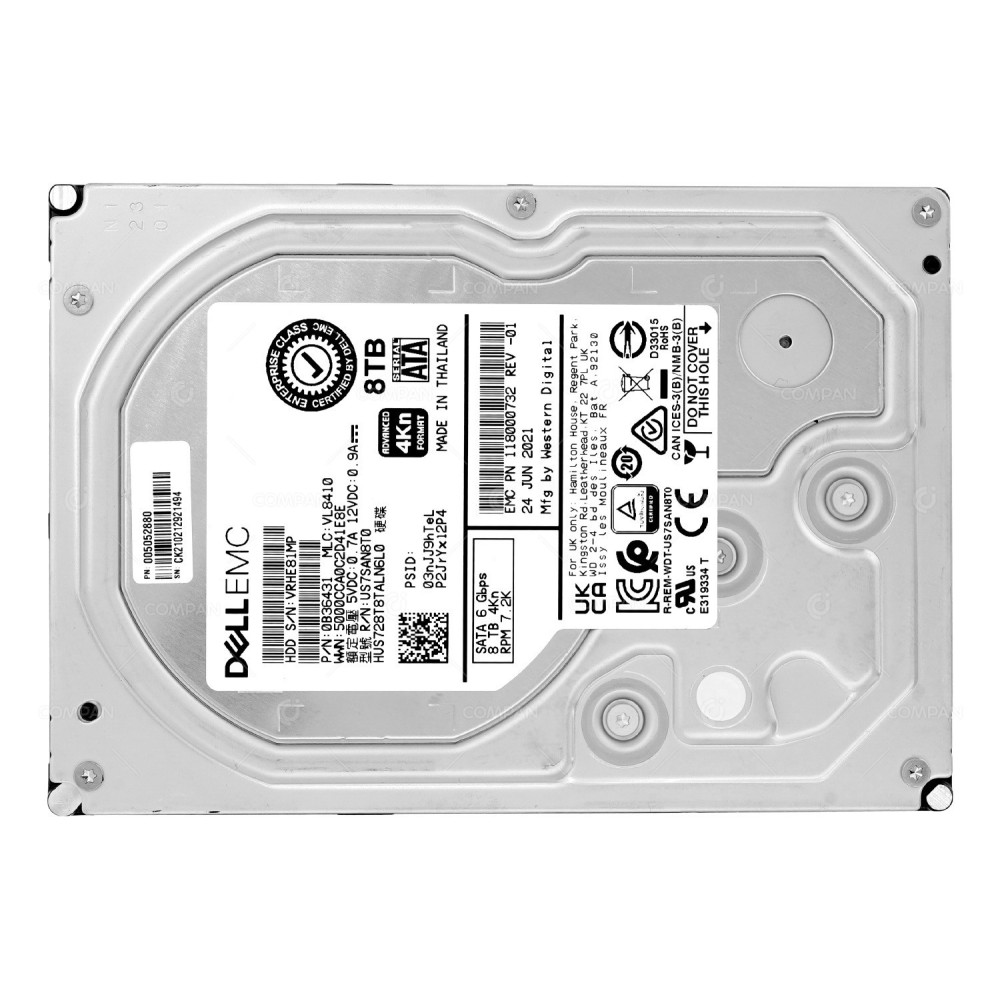 HUS728T8TALN6L0 HITACHI HARD DRIVE 8TB 7.2K 6G SATA 256MB CACHE 3.5 LFF 0B36431, US7SAN8T0