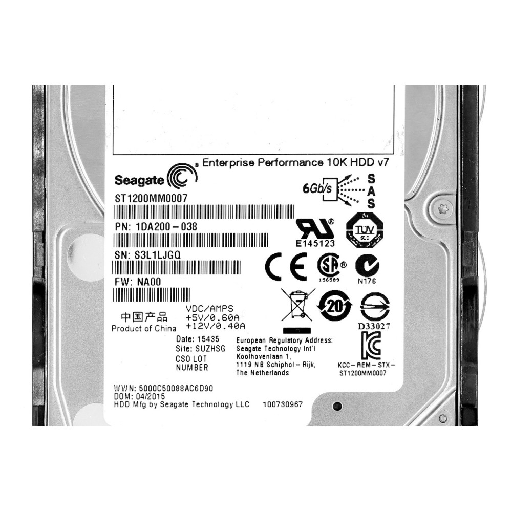 ST1200MM0007 SEAGATE HDD 1.2TB 10K SAS 6G 2.5" HOT-SWAP FOR HP SERVERS