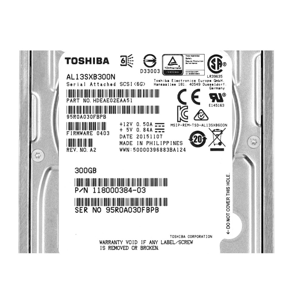 AL13SXB300N TOSHIBA HDD 300GB 15K SAS 2.5" HOT-SWAP FOR DELL SERVERS