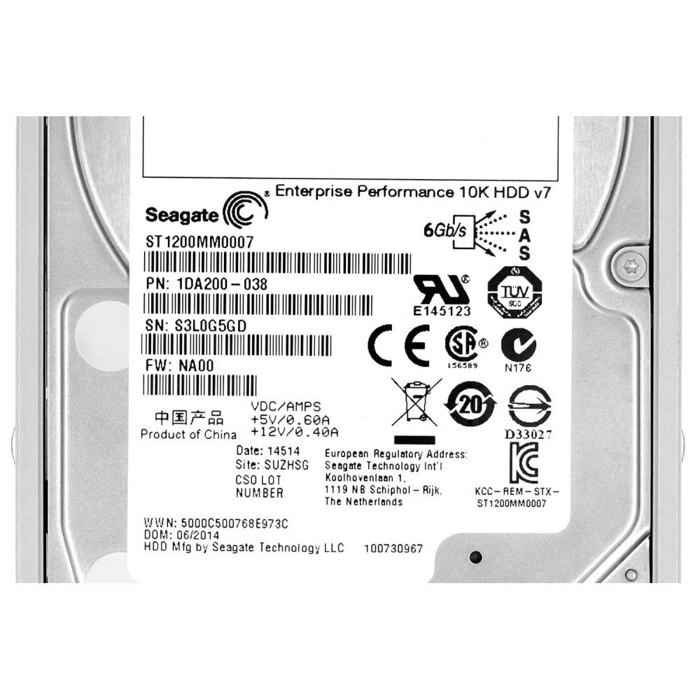 ST1200MM0007 SEAGATE HDD 1.2TB 10K SAS 2.5" HOT-SWAP FOR DELL SERVERS