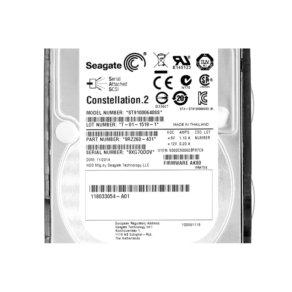 ST91000640SS SEAGATE HDD 1TB 7.2K SAS 6G 2.5" SFF H-S FOR HPE SERVER