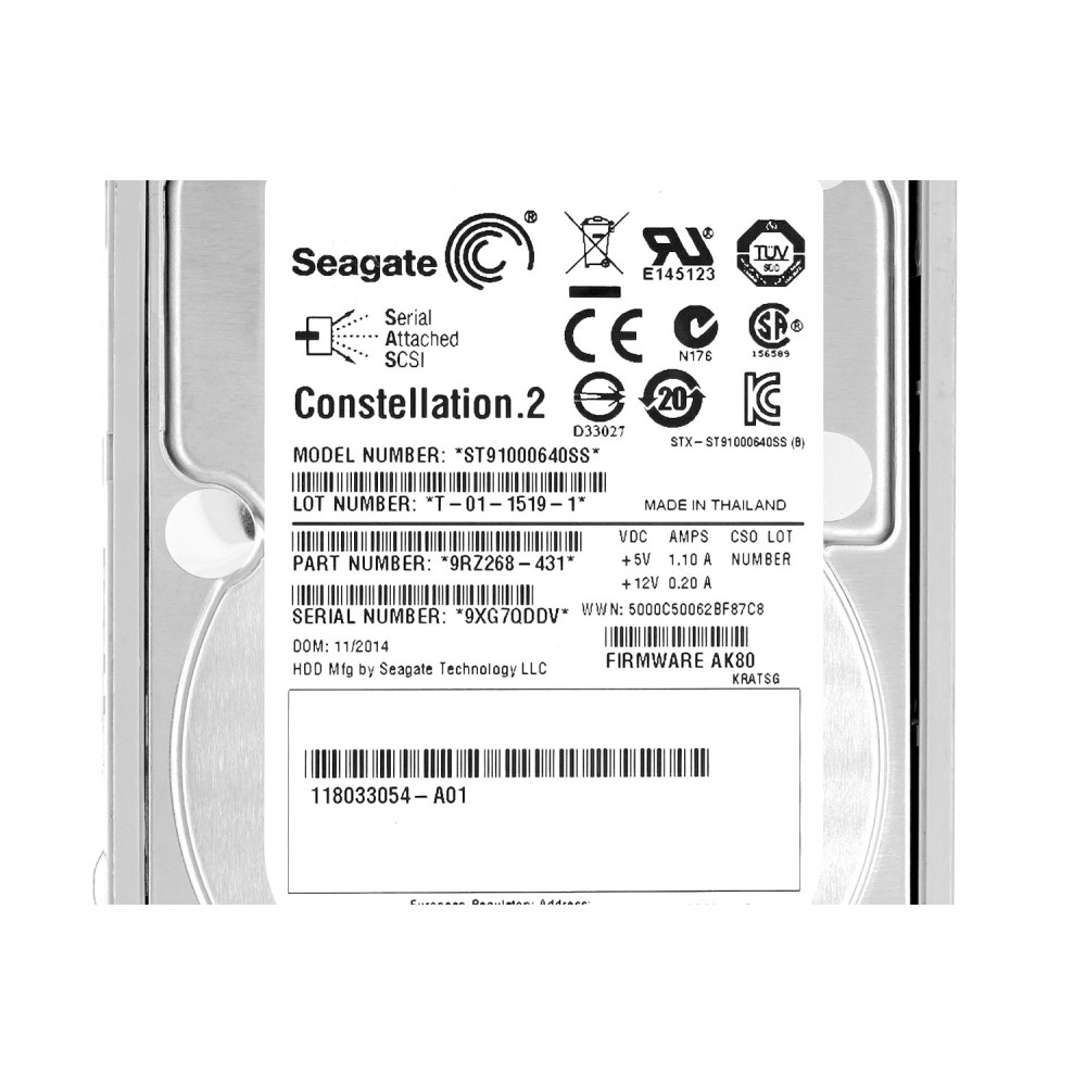ST91000640SS SEAGATE HDD 1TB 7.2K SAS 6G 2.5" SFF H-S FOR DELL SERVER