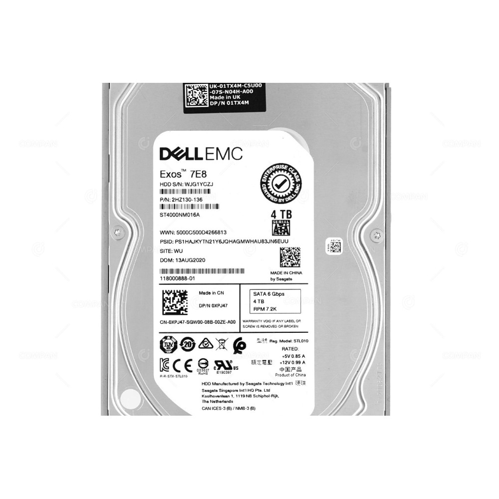 XPJ47  DELL HDD 4TB  7.2K SATA 6G  3.5" LFF