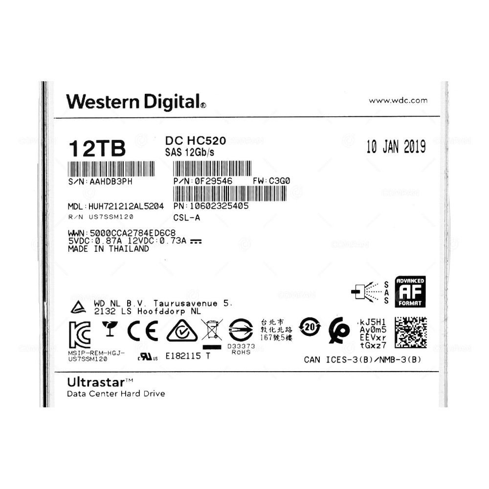 10602325405 FUJITSU HDD 12TB 7.2K SAS 12G 3.5" LFF
