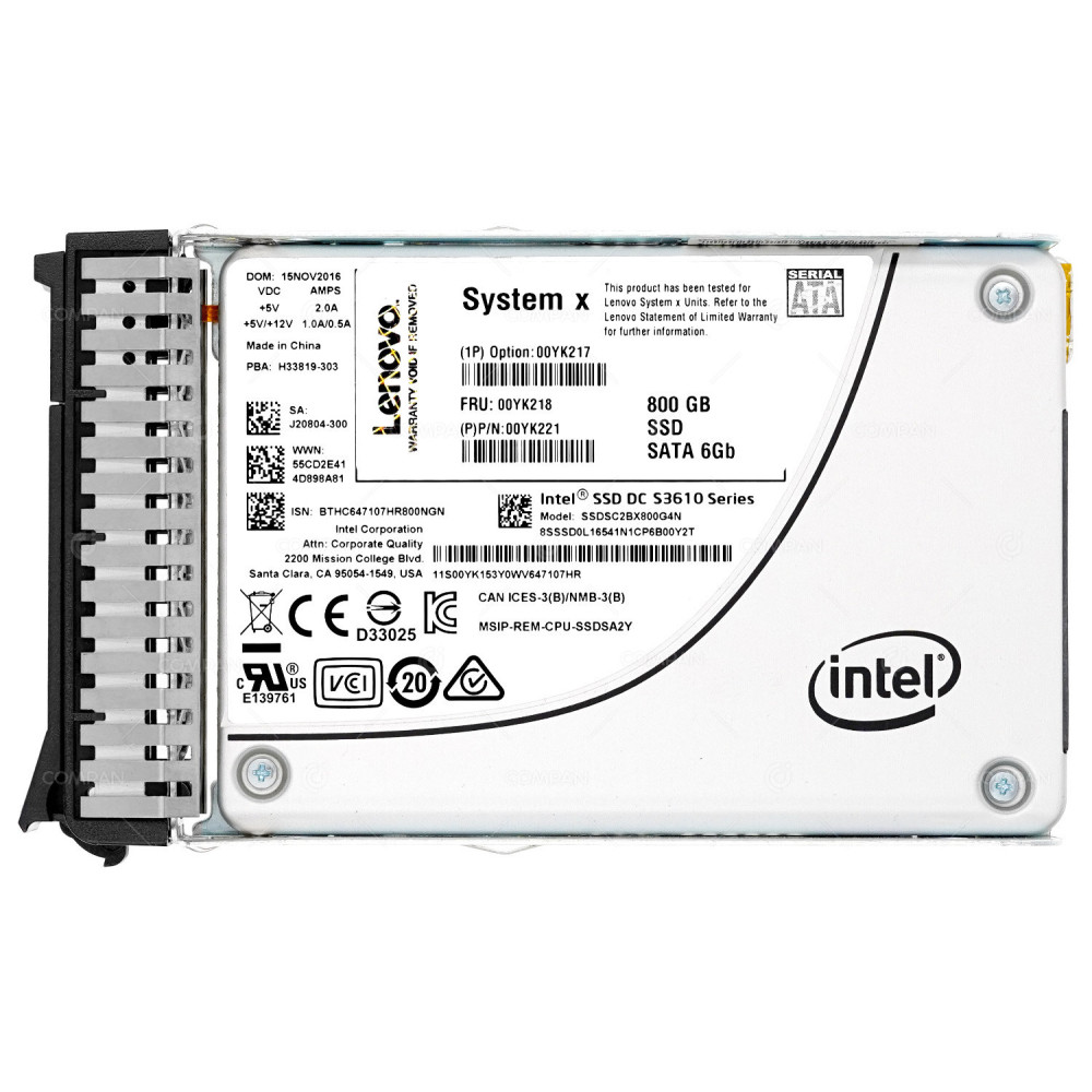 00YK218 LENOVO SSD 800GB SATA 6G 2.5" SFF