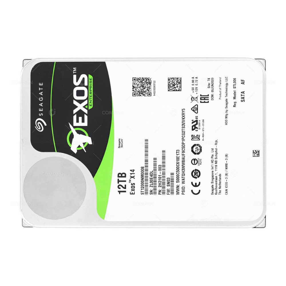 ST12000NM0008  SEAGATE EXOS X14 12TB 7.2K 6G SATA AF 3.5 LFF 256MB CACHE ENTERPRISE HDD