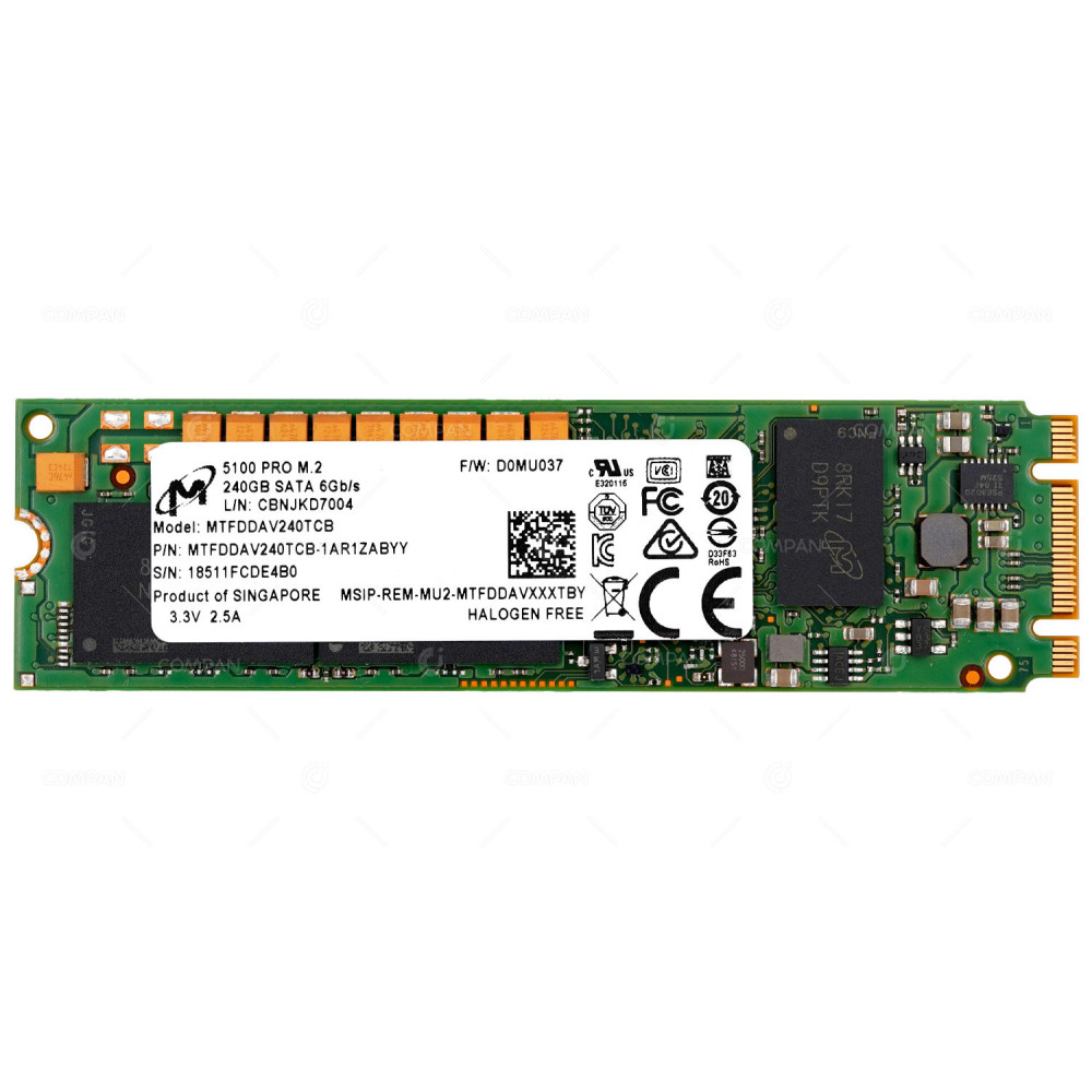 MTFDDAV240TCB  MICRON 5100 PRO 240GB 6G SATA M.2 2280 SSD