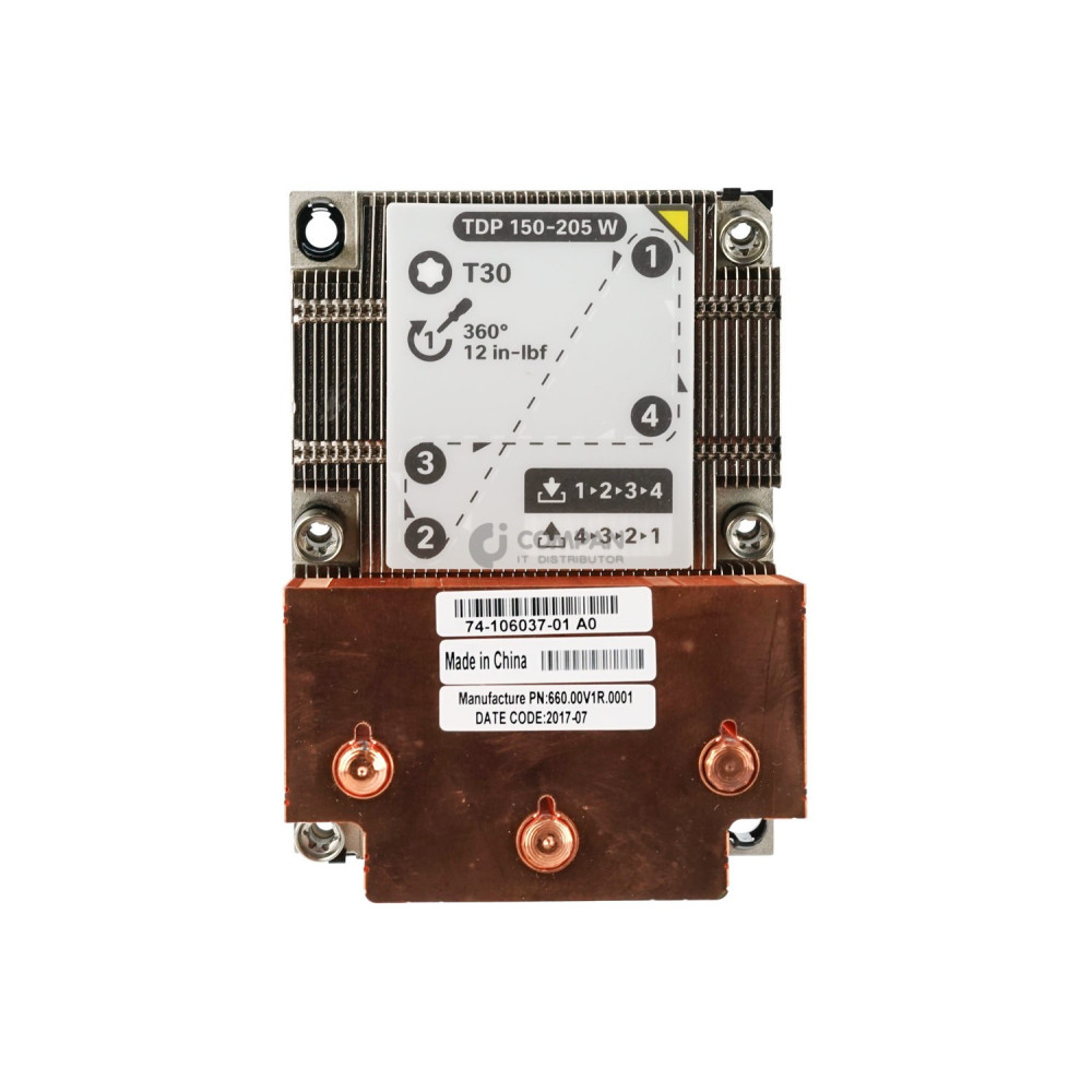 74-106037-01 CISCO HEATSINK TDP 150-205W FOR CISCO UCS C240 M5