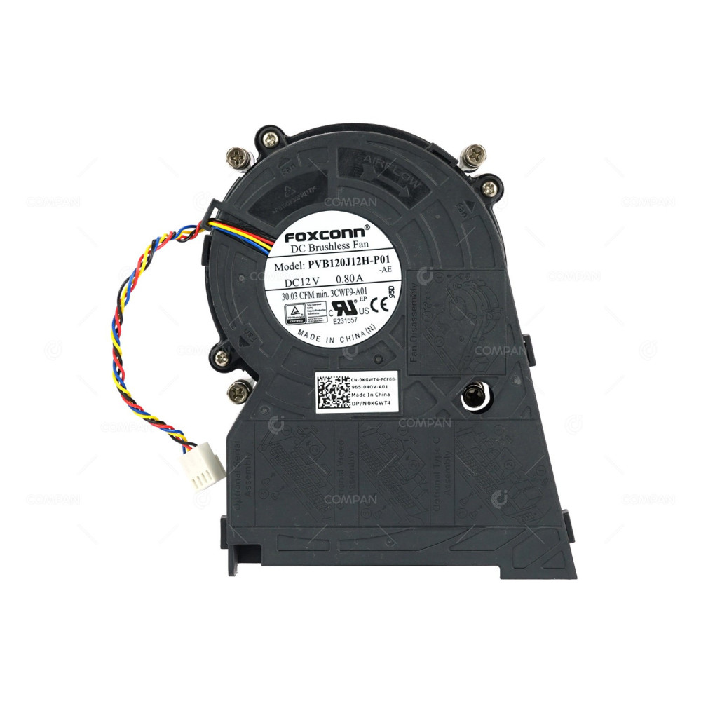 KGWT4 DELL HEATSINK AND FAN SCREW DOWN TYPE FOR OPTIPLEX