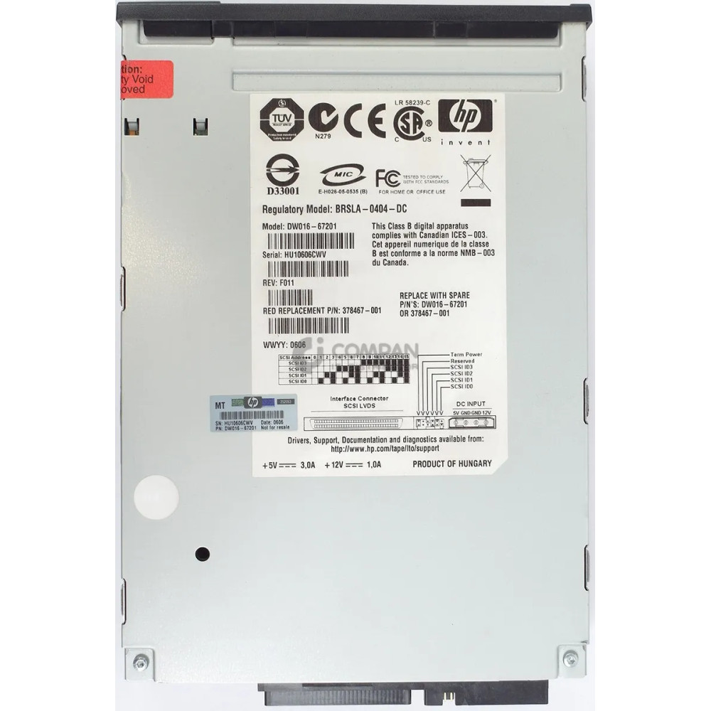 378467-001 HP LTO2 ULTRIUM 448 INTERNAL TAPE DRIVE