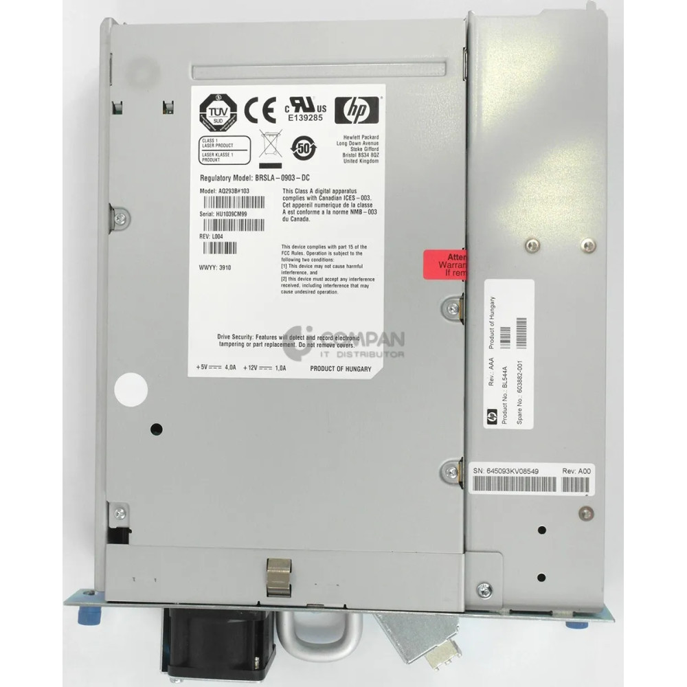 603882-001 HP LTO-5 HH ULTRIUM 3000 8GB FIBRE CHANNEL TAPE DRIVE