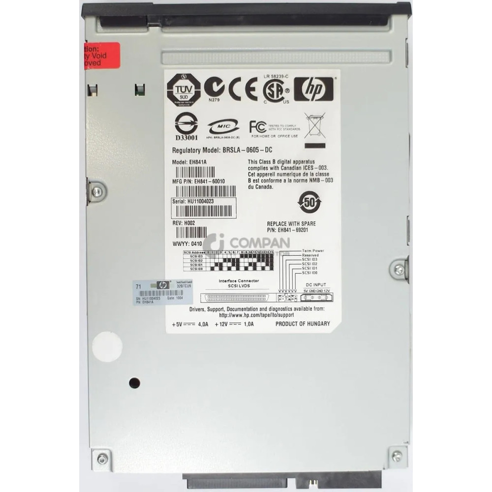 EH841-69201 HP STORAGEWORKS ULTRIUM 920 LTO3 SCSI INTERNAL TAPE DRIVE