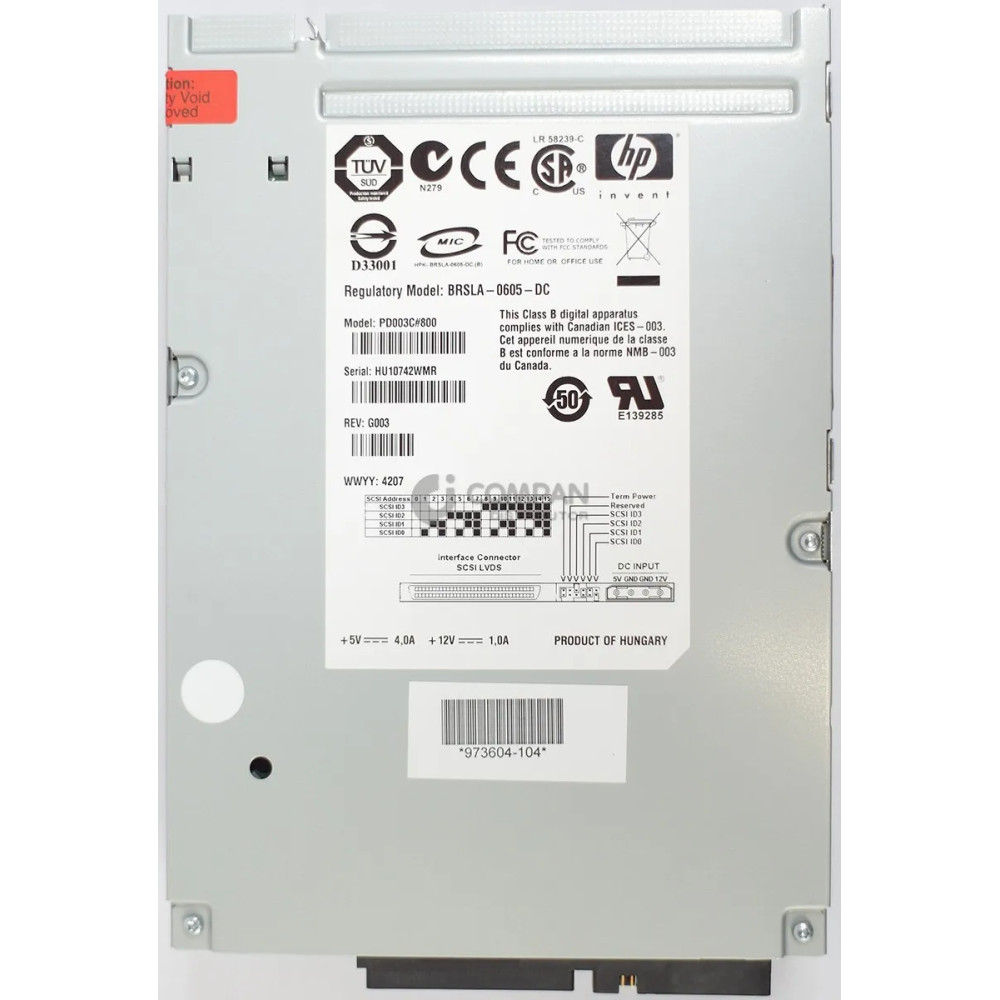 BRSLA-0605-DC LTO-3 400GB 800GB ULTRIUM 920 SCSI INTERNAL TAPE DRIVE
