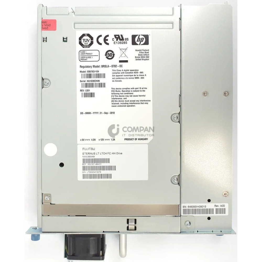 10600965969 FUJITSU LTO4 FC 4GB 800 1600GB ULTRIUM 1760 TAPE DRIVE LT40