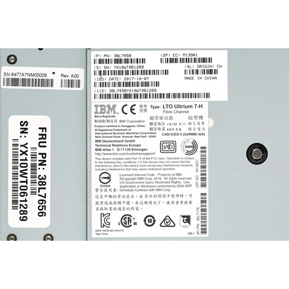 8M5F0 DELL LTO ULTRIUM 7-H HALF HEIGHT FIBRE CHANNEL TAPE DRIVE MODULE FOR TL2000 TL4000