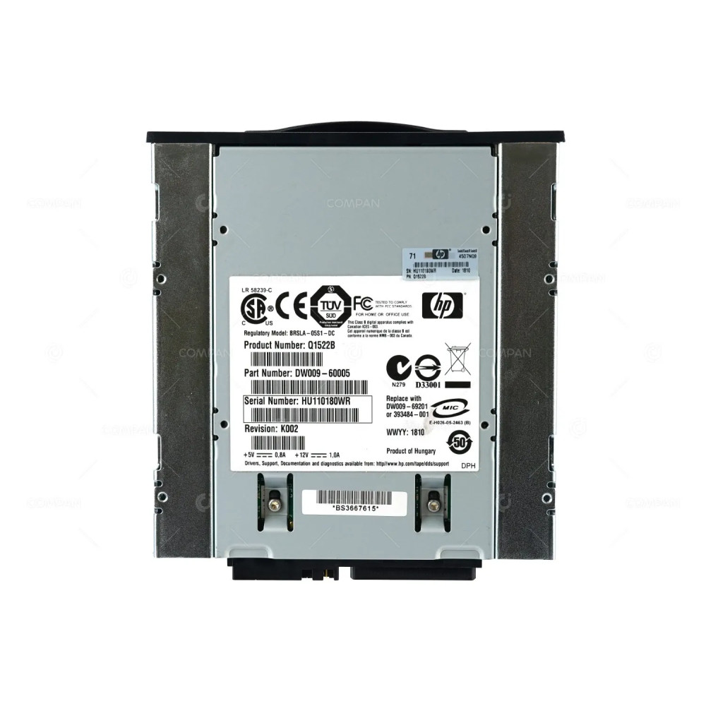393484-001 HP DAT72 36/72GB ULTRA160 SCSI INTERNAL LVD TAPE DRIVE DW009-69201, Q1522B, DW009-60005, BRSLA-05S1-DC