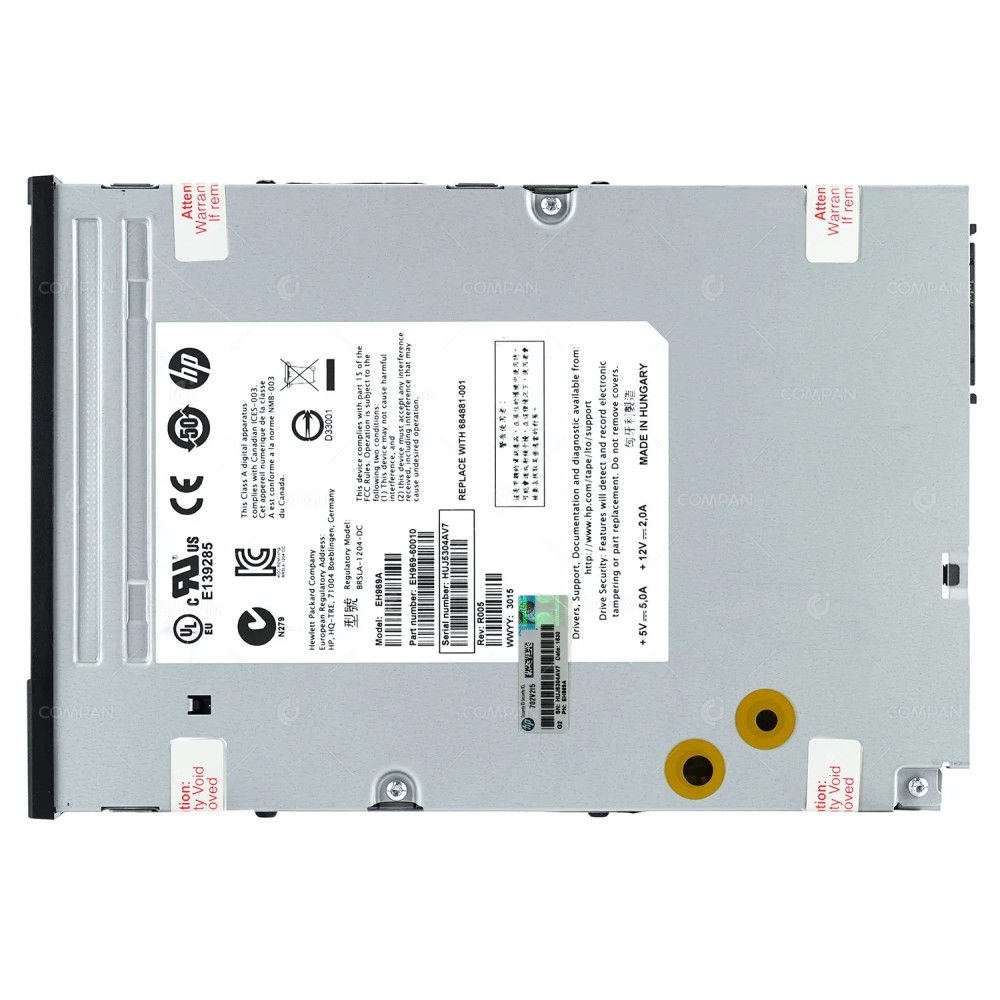 684881-001 HP LTO-6 HH ULTRIUM 6250 LFF SAS 6.25TB COMPRESSED CAPACITY INTERNAL TAPE DRIVE EH969A, EH969-60010, BRSLA-1204-DC