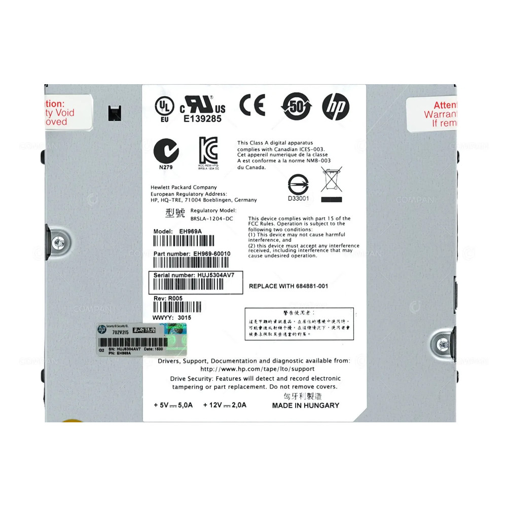 684881-001 HP LTO-6 HH ULTRIUM 6250 SAS 6.25TB INTERNAL TAPE DRIVE